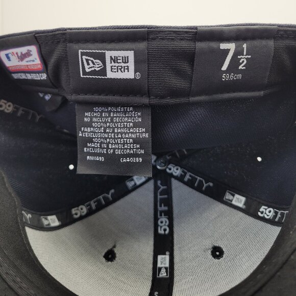 MLB New Era Seattle Mariners 7 1/2 Navy Blue/Teal Fitted Cap - Picture 9 of 9